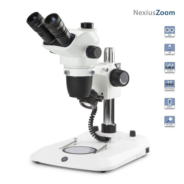 Euromex NexiusZoom Trinocular High-Precision Stereo Zoom Microscope on Pillar Stand NZ1903-P